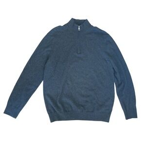 Hawker Rye Cotton Cashmere 1/4 Zip Pullover Sweater SZ: Medium